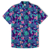 Electric Jungle Paradise Hawaiian Shirt, Colorful Tropical Beach Aloha Shirt, Hawaiian Summer Vibes Hawaiian Shirt - The Palmix